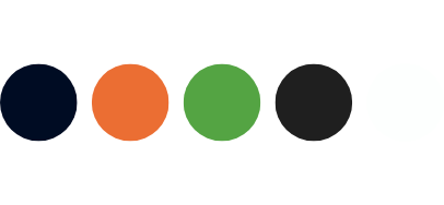 Navy & bright colour palette from the Plan framed canvas art kit, featuring moody, coastal dark tones in navy and black, with vibrant accent colours in green and orange for striking DIY wall art.