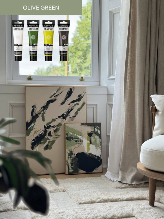 OLIVE FRAMED CANVAS DOUBLE ART KIT