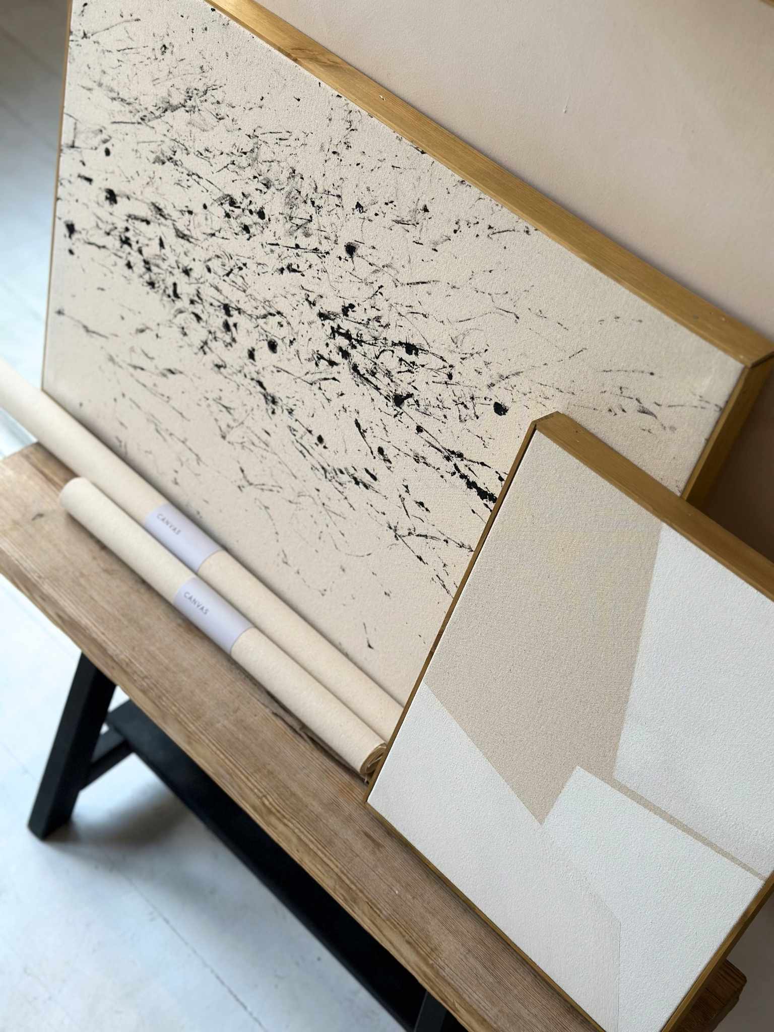MONOCHROME COTTON FRAMED CANVAS ART KIT