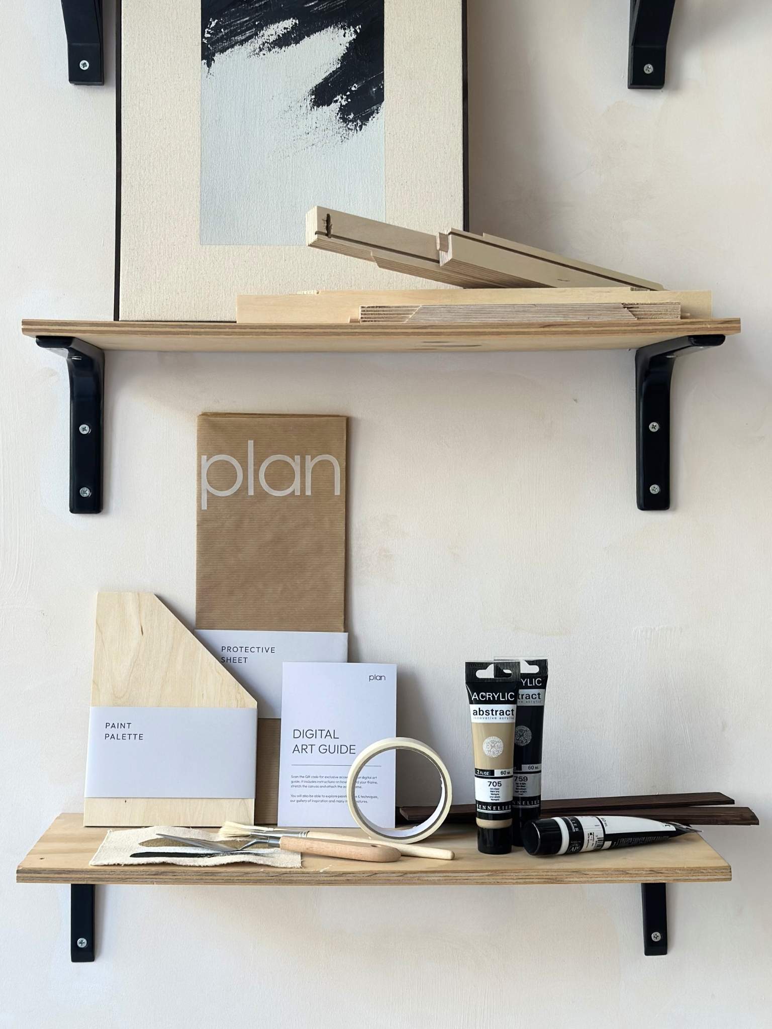 MONOCHROME COTTON FRAMED CANVAS ART KIT